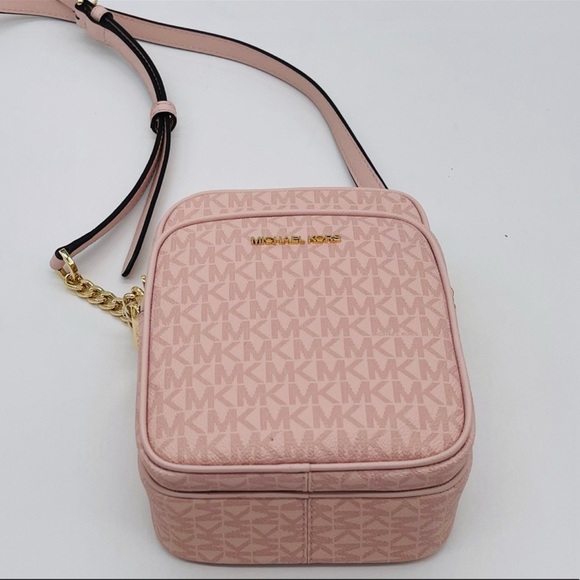 Michael Kors Medium NS Chain Xbody Bag Leather Rose Pink - Picture 11 of 12